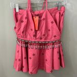 Cider NWT  Mini Skirt and Halter Top Beaded Set Coral Pink Size Small Photo 1