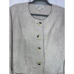 Coldwater Creek Size 1X Wide Leg Embroidered Pants Jacket Set Linen Khaki Photo 6