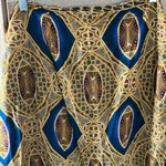 Fire Studio Blue and Gold Patterned boho look wrap style skirt 1X Photo 7