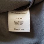 Line and Dot  Olive Green 100% silk button up long sleeve blouse Small Photo 4