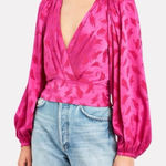 NEW Ronny Kobo Eugenia Eugina Silk Puff Sleeve Blouse Top fuchsia pink sz XS Photo 0