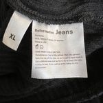 Reformation Jeans Black Ribbed Wrap Crop Top Puff Sleeve Tie Waist Size XL Photo 4