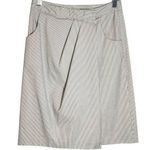 Banana Republic Cream Pinstripe Wrap Skirt Size 0 Preppy Mini Skirt Photo 0