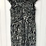 Adrianna Papell  Dress Women Size 14 B&W Mini Abstract Pleated Ruffled Layer Photo 10