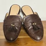 Loft  Elegant Brown Faux Leather Tassel Detail Loafers Women’s Size 8M Photo 0