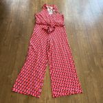 Diane Von Furstenberg NWT  Collared Sleeveless Pink‎ Geo Jumpsuit Size XL Summer Photo 2