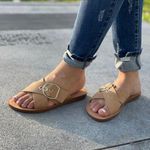 Nude/Natural Criss cross Sandal Tan Size 9 Photo 3