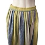 Vintage 80s Neusteter Denver lime green blue cotton tweed circle skirt Small Photo 1