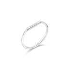 Boutique Dainty White Gold-Plated S925 LOVE Bar‎ Band Ring | Sz 6 NEW Photo 12