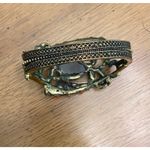 None Vintage Costume‎ Bracelet Unique Red Jewel Ribbon Spring Clasp Cuff Wearable Art Photo 4