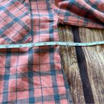 Hem & Thread Women’s  Flannel Shirt Orange Blue Frayed Edges Size Large Oversized Photo 4