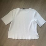 Ann Taylor  White Short Sleeve Sweater Tee Heavyweight Size Medium Photo 3