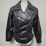 wilson's leather Vintage  Black Leather Moto Jacket Size Medium Photo 0