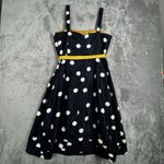 Dress Barn Dress Womens 10 Navy Blue White Polka Dot Classic Pin Up Rockabilly Photo 1