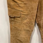 wilson's leather Y2K Wilsons tan suede cargo pants pockets flare leg tie waist sz 10 Photo 4