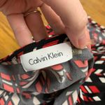 Calvin Klein Womens Tank Top XL Sleeveless Cowl Neck Red White Black Geometric Photo 3