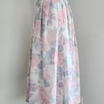 American Vintage Vintage 80s Tan Jay Pastel Floral Pleated Midi Skirt High Waist Wool Blend 2 Photo 0