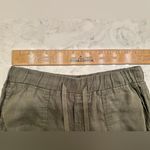 Caslon 100% Linen Joggers Women’s Sz XS Petite Cropped Cuffed Drawstring Pockets Green Photo 11