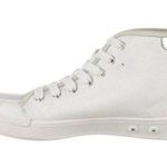 Rag and Bone Standard Issue High Top Sneakers Canvas Metallic Accent Heel White 7 Photo 0