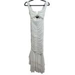 Michael Costello NEW NWT  X Revolve Hilary Ruched Gown In Ivory Photo 2