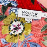 Molly Bracken Red Ruffle Floral Button Down Shirt Photo 7