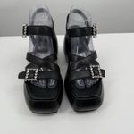 Free People Brooklyn US 7.5 Shoes Black Leather Ankle Strap Platform Sandals Photo 3