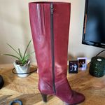 Etienne Aigner Leather Tall Red Boots Photo 1