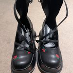 Charles and Keith Platform Mary Janes Cherry Print Photo 6