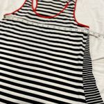 Green Envelope Women’s Sz: M Black & White Striped Tank Top Red contrasting trim Size M Photo 3
