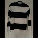 Liz Claiborne  Lizgolf Chic V-Neck Striped Sweater - Navy & White size Small Photo 1