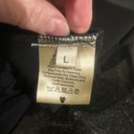 white ruffle bib dress pleated black knee length skirt Sz L cotton poly silk Size L Photo 3