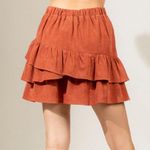 [New In] Solid Corduroy Ruffle Mini Skirt Photo 1