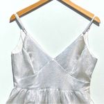 Lulus NWT  Women’s Silver Metallic Star of the Evening Mini Dress size medium Photo 3