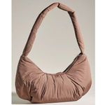 Anthropologie By NWT Coco Chocolate Puffy Hobo Nylon Sling Bag In Zip Closure Photo 0