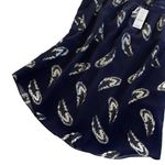 White House | Black Market NWT Skyfall Feather Silk Blend Top Navy Silver Medium Photo 5