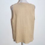 French Laundry Tan Cotton Gauze Sleeveless Button-Down Top with Tie Size Large Photo 4