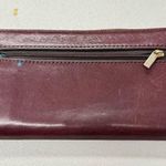 Fossil  Burgundy Leather Full Zip Wallet Damaged Vintage Photo 2