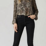 LPA  black long sleeve button down collared shirt size small Photo 0