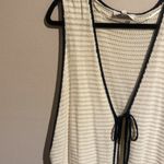 NEW Calligraphie White Sleeveless Knit Duster/Cardigan with Black Trim Size XL Photo 4