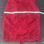Women’s Red Tea Length Lace Appliqué Dress & Matching Chiffon Jacket Size 16 Photo 11