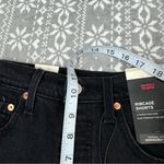 Levi's NWT  Ribcage Super High Rise Denim Shorts‎ Frayed Hem Button Fly Black 24 Photo 9