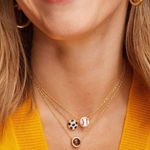 Kendra Scott Ivory Mother Of Pearl 14K Baseball Game Day Necklace W/Dust Bag! Photo 1