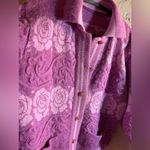 Vintage pink Women's Sweater w floral design and lovely buttons, pockets Purple Size undefined Photo 7