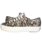 Keds Jump Kick Cream/Black Canvas Python Snake-Print Platform Lace up Sneakers Photo 4