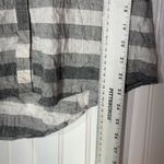 Habitat S Gray White Striped Tunic Top Linen Look Cotton Blouse Crinkle Boho Photo 4