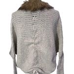 Military Hippie *SALE* Felicity Faux Fur Batwing Cardigan OS NWOT Oatmeal Photo 5