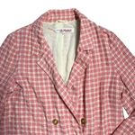 Free People Pink & Cream Olivia Gingham Blazer Womens L Photo 2