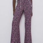 ZARA FLORAL PRINTED FLARED PANTS A-Line Hem PINK COLOR SIZE XS NWT Photo 10