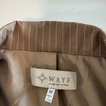 WAYF  Double Breasted Brown White Pinstripe Blazer Business Work Career Neutral M Photo 5