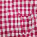 Gap  Gingham Button-Up Shirt Cotton Hot Pink and White Checkered Top Blouse XL Photo 8